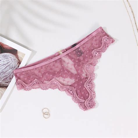 Sexy Lace Edge Pure Desire Seamless Crotch Underwear T Pants Bikini Underwear Women No Show See