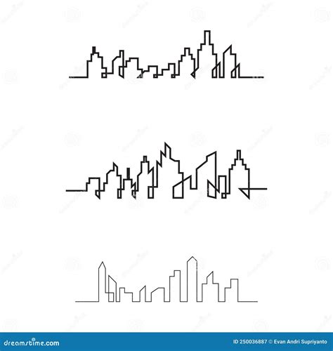 Perfil Urbano Moderno Silueta De Ciudad Ilustración Vectorial En