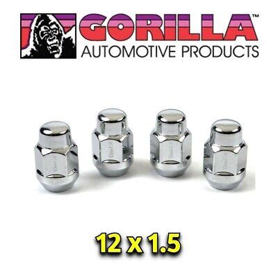 4pc Gorilla Chrome Wheel Lug Nuts 12mm X 1 50 Bulge Acorn Seat 12x1 5