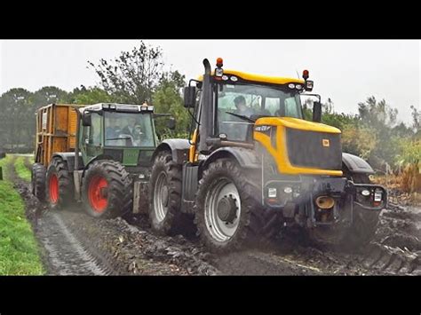 Harvesting Mais In The Mud JCB Fastrac 8250 Claas Xerion FENDT X