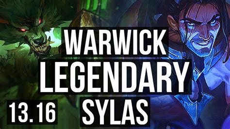 Warwick Vs Sylas Mid 5 3m Mastery Legendary 8 Solo Kills 30 3 5