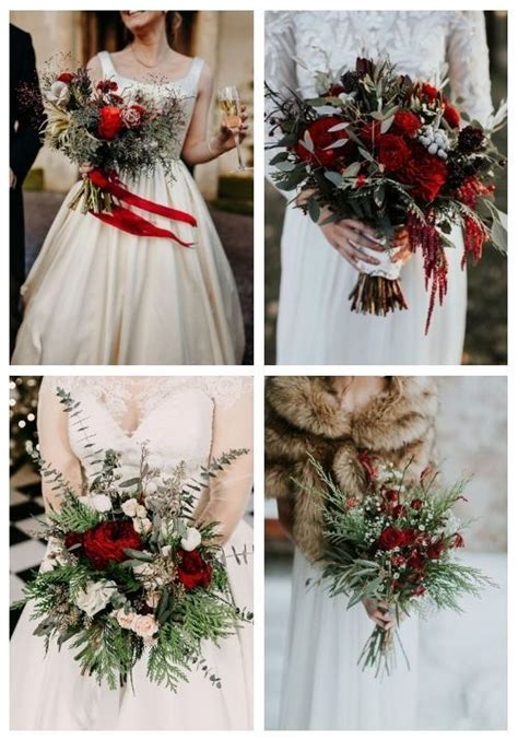 30 Beautiful Christmas Wedding Bouquets Accessories HappyWedd