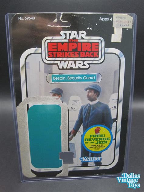 1982 Kenner Star Wars Esb 48 Back Bespin Security Guard Backer Card With Sleeve Swbc595