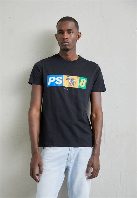 Ps Paul Smith Slim Fit T Shirt Print Black Zwart Zalando Nl