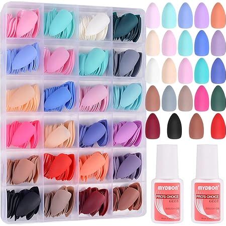 Amazon Press On Nails Almond FANDAMEI 24 Colors 576PCS Press On