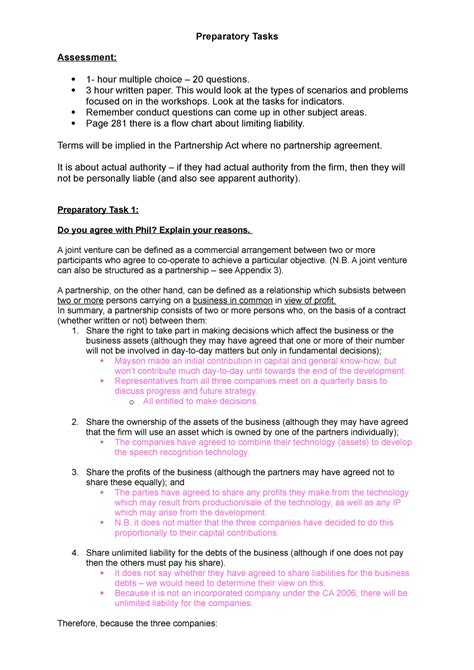 Partnership Notes From Workshop BLP WS1 Preparatory Tasks