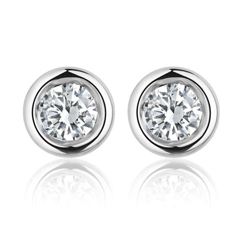 Diamond Solitaire Stud Earrings 010ct Pravins