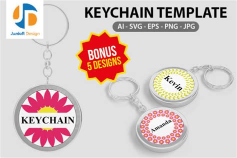 Keychain Design Template Graphic by JunioR Design · Creative Fabrica