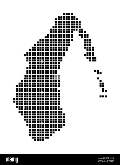 Aitutaki map. Map of Aitutaki in dotted style. Borders of the island filled with rectangles for ...