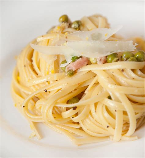 Linguine With Pancetta Peas And Lemon