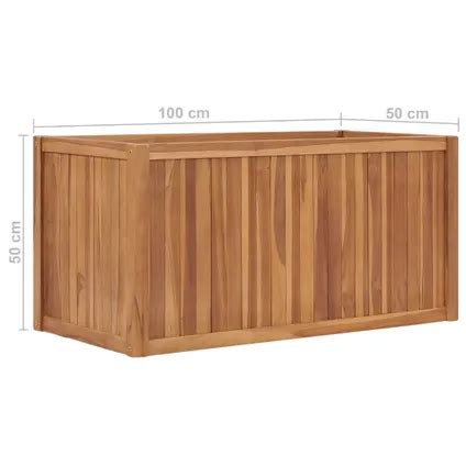 VidaXL Teakhouten Plantenbak Verhoogd 100x50x50 Cm Duurzaam Uniek