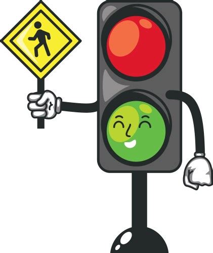 Pedestrian Traffic Light Cartoon Royalty Free Vector Image