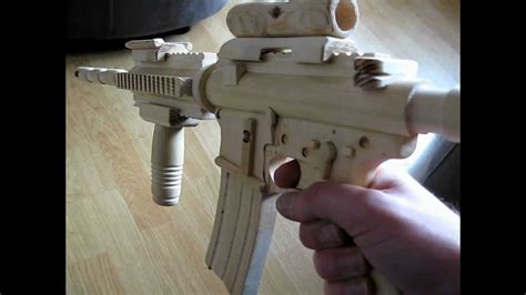 Homemade M4a1 Sopmod Carbine Wooden Gun Assault Rifle Youtube