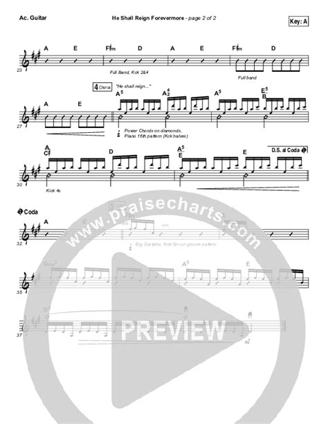 He Shall Reign Forevermore Acoustic Guitar Sheet Music Pdf Matt Maher