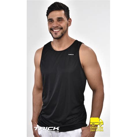 Regata Camiseta Dry Fit Masculina Academia Corrida 100 Poliester Faz