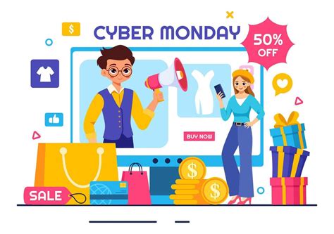 illustration  cyber monday sale  promotional discounts  paper