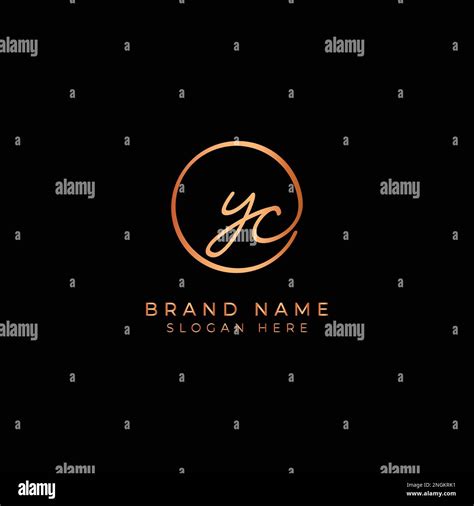 Y C Yc Initial Letter Handwritten And Signature Vector Logo Business Template In Round Shape