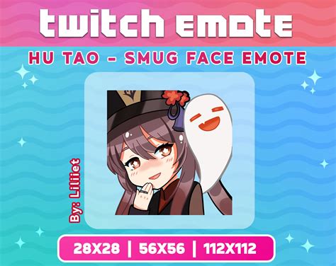 Hu Tao Genshin Impact Smug Face Emote For Twitch Or Discord Etsy