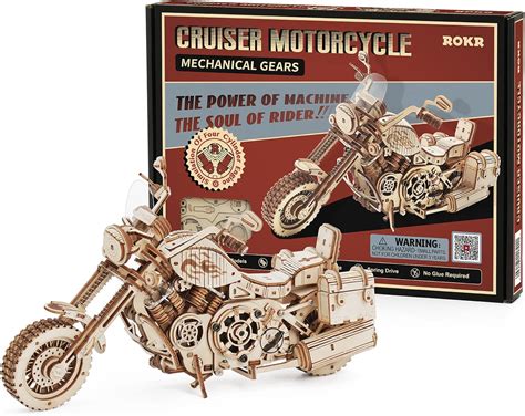 Amazon ROKR 3D Wooden Puzzles Motorcycle Mechanical Model Kit For