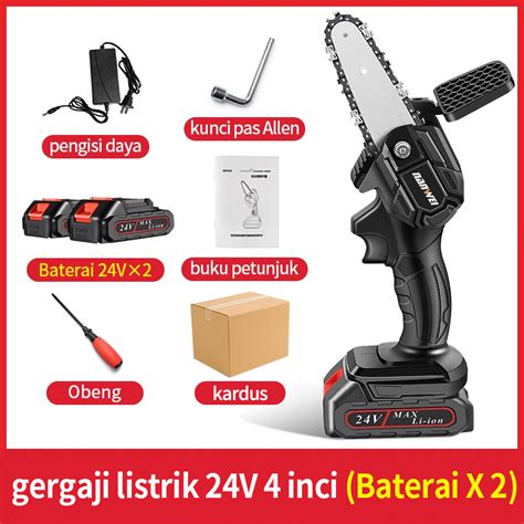 Gergaji Listrik Rantai Elektrik Mini 36 Volt Portable Genggam Lithium