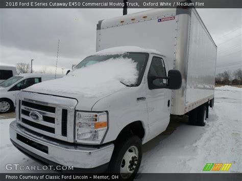 Oxford White 2018 Ford E Series Cutaway E450 Commercial Moving Truck Medium Flint Interior