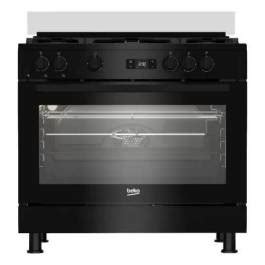 Beko Gas Cooker 90 Cm 5 Burners Full Safety Digital 2 Fan Black