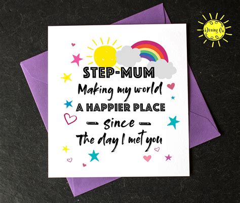 Stepmum Mothers Day Cardhappy Mothers Day Step Etsy Uk Dad Cards