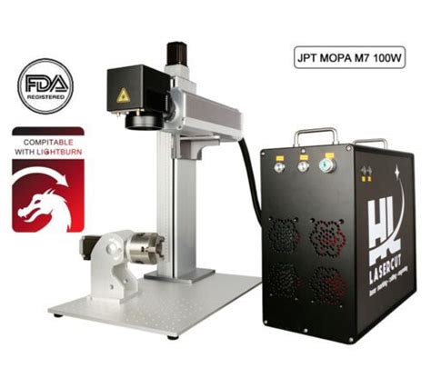 100W JPT M7 MOPA Laser Fiber Laser Marking Machine With Rotary Axis JCZ