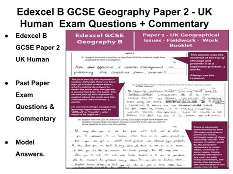 Edexcel B Gcse Geography Paper 2 Uk Human Landscapes Exam Question Booklet Teaching Resources