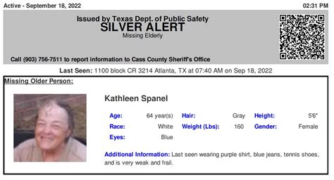 Texas Alerts On Twitter SILVER ALERT CONTINUES Initially Issued 09