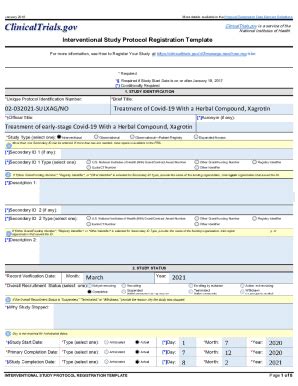 Fillable Online Protocol Templates For Clinical Trials Fax Email Print