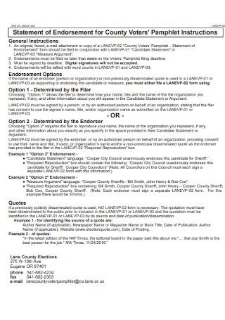 Sample Endorsement Statement Templates In Pdf Ms Word