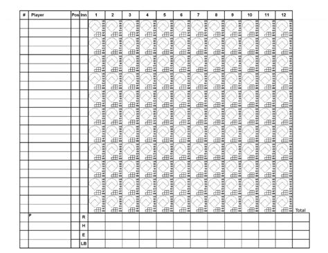 Más de 30 plantillas imprimibles de anotaciones de béisbol tarjetas de