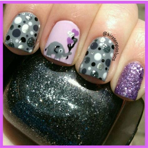 Nail Polish Elephant Nails Valentines Nails Funky Nails