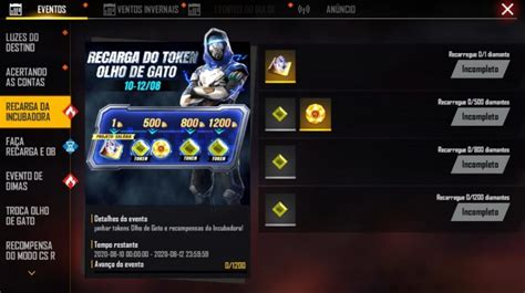 Free Fire Novo Evento Recarga Do Token Olho De Gato Chega Ao Game