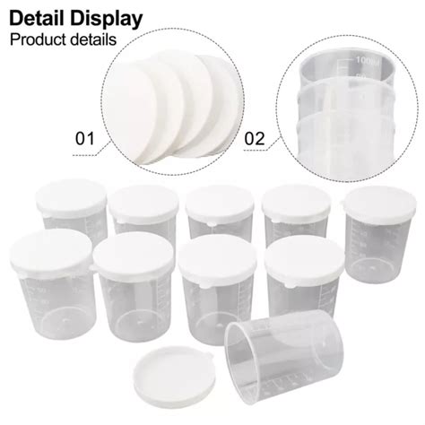 10X 100ML CLEAR Plastic Graduated Measuring Cup Jug Beaker Kitchen Lab