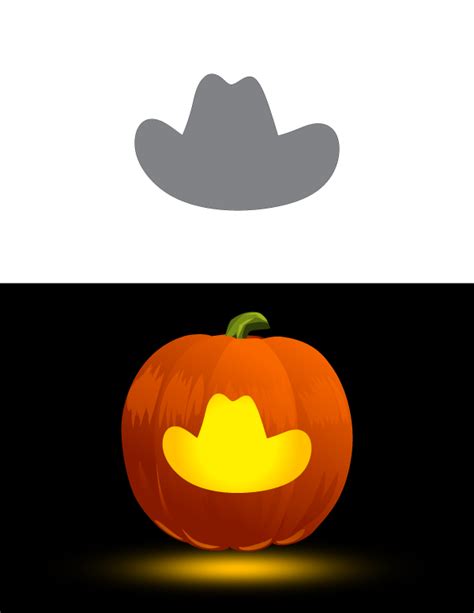 Printable Cowboy Hat Pumpkin Stencil