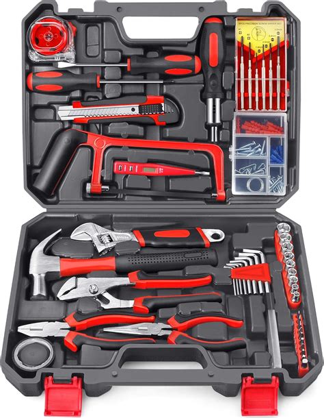 Arrinew Tools Kit 108pcs Diy General Household Hand Tool Kit With Plastic Toolbox Storage Case