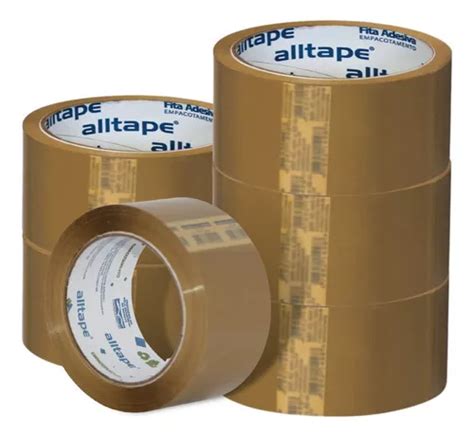 Fita Embalagem Adesiva Marrom Mm X M Alltape Kit C Liso