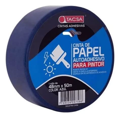 Cinta De Papel Azul Enmascarar Pintor Tacsa Mm X Mts Liso