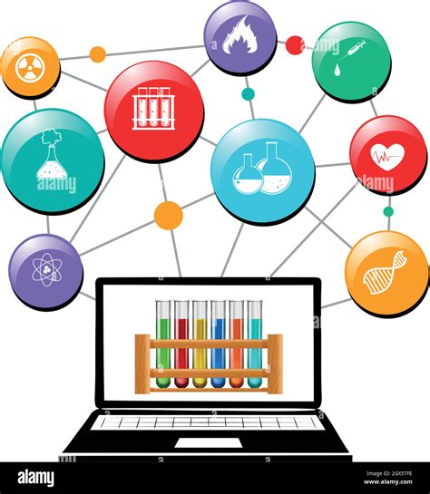 Science symbols on computer screen Stock Vector Image & Art - Alamy