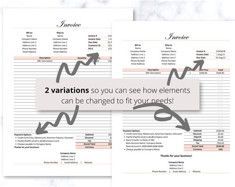 Invoice Template Excel Spreadsheet Professional Business Invoice Form ...