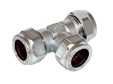 Compression Equal Tee 15mm 618cp Chrome Plated Compression Equal Tee