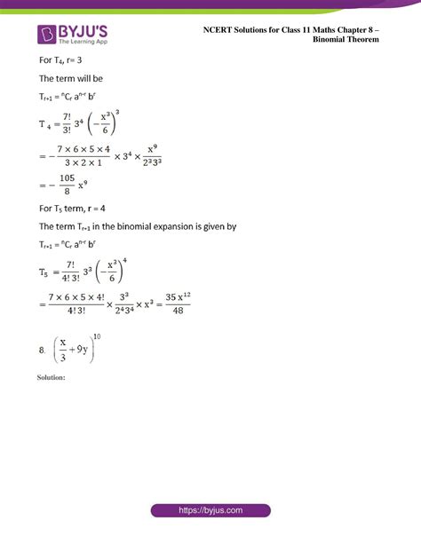 Ncert Solutions Class 11 Maths Chapter 8 Binomial Theorem Free Download