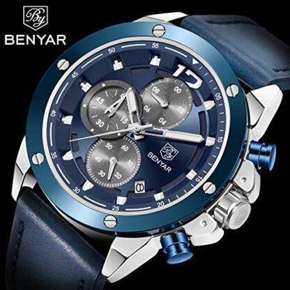 By Benyar Montre Homme Militaire Sport Quartz Chronographe Date Etanche