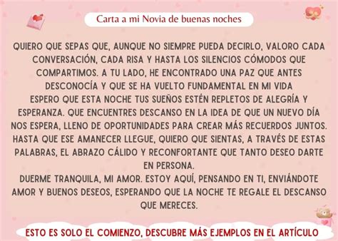 Carta de Buenas Noches Para mi Novia Reaviva la Pasión