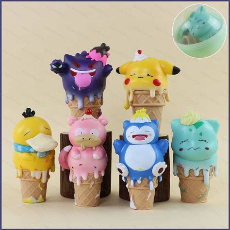 Ye Pcs Pokemon Ice Cream Action Figure Pikachu Bulbasaur Gengar