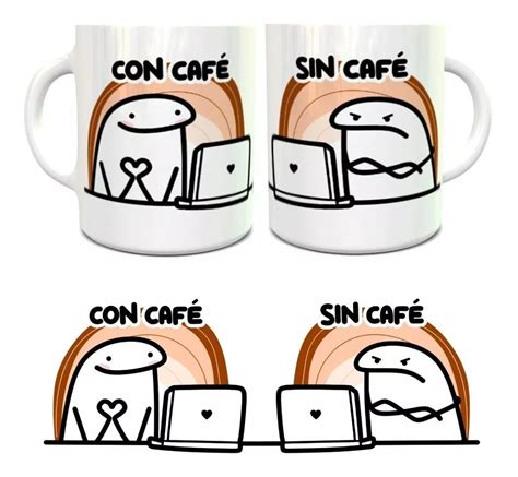 Taza Flork Meme Con Cafe Y Sin Cafe Mal Humor Avisos En Hogar