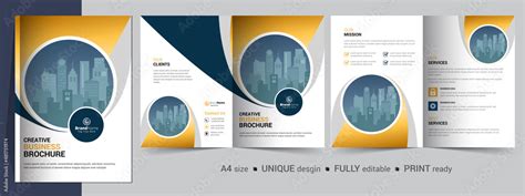 Vecteur Stock Creative corporate business bifold brochure template ...