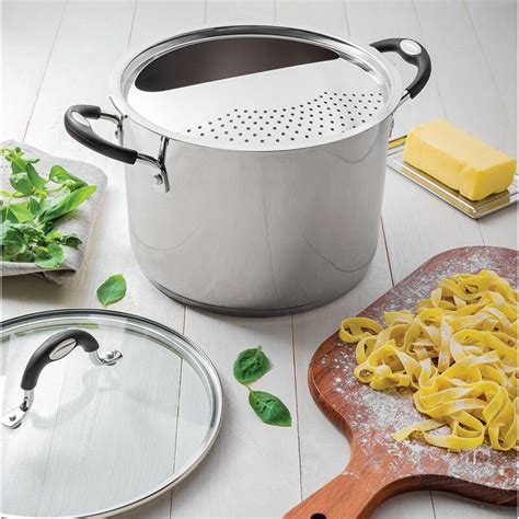 Olla Pastera Cm Acero Inox Con Asas Silicona Litros Bazar Del